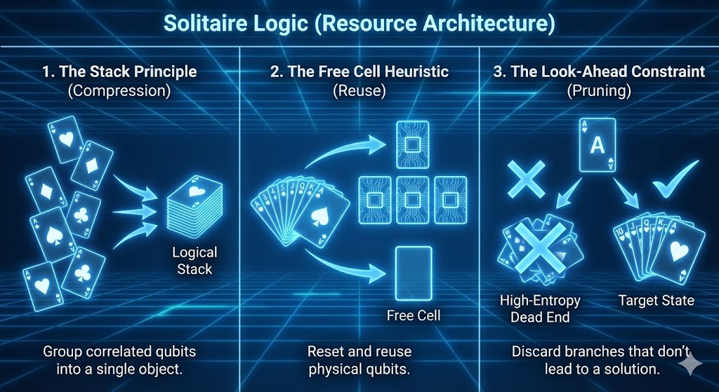 Diagram illustrating the Solitaire Protocol for quantum resource management.